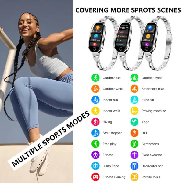 2025 Women's Smartwatch | Fitness Tracker with SpO2, Heart Rate, Sleep Monitoring | Menstrual Cycle Tracking | IP67 Waterproof | Compatible with Android & iOS - Image 3