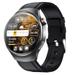 ef600 black silicone ecg smart watch front